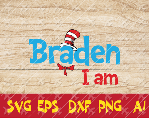 Custom Name Personalized name Dr Seuss svg, Cat in hat svg, Read across America svg, clipart, vector, sublimation design, iron on files