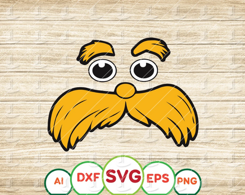 Lorax svg, Lorax head svg, Dr Seuss svg cut file, Read across America svg, shirt design, sublimation, iron on transfer files, dxf, png, eps